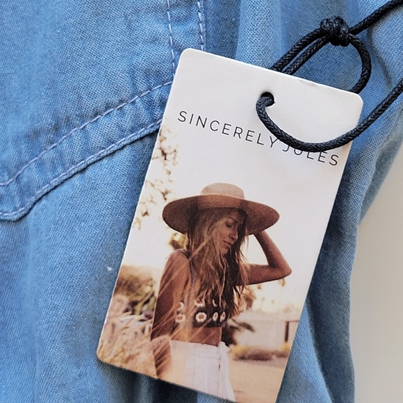 Sincerely Jules | Chambray Button Front Jumpsuit Size S - Picture 12 of 12
